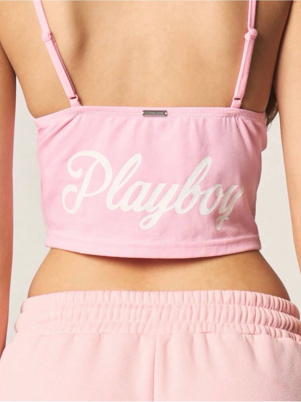PLAYBOY Pale Pink V-Neck Bralette Tank